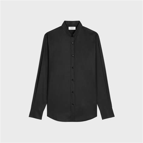 celine collar shirt|loose shirt with inverted collar in cotton poplin .